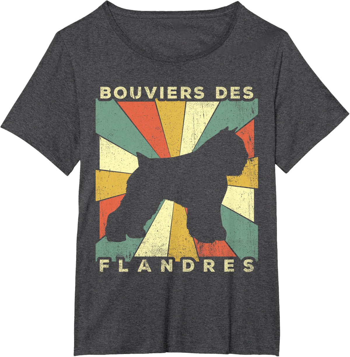Bouviers des Flandres Dog Retro 70s Vintage Tees and T Shirts Gift - Dark Heather Grey
