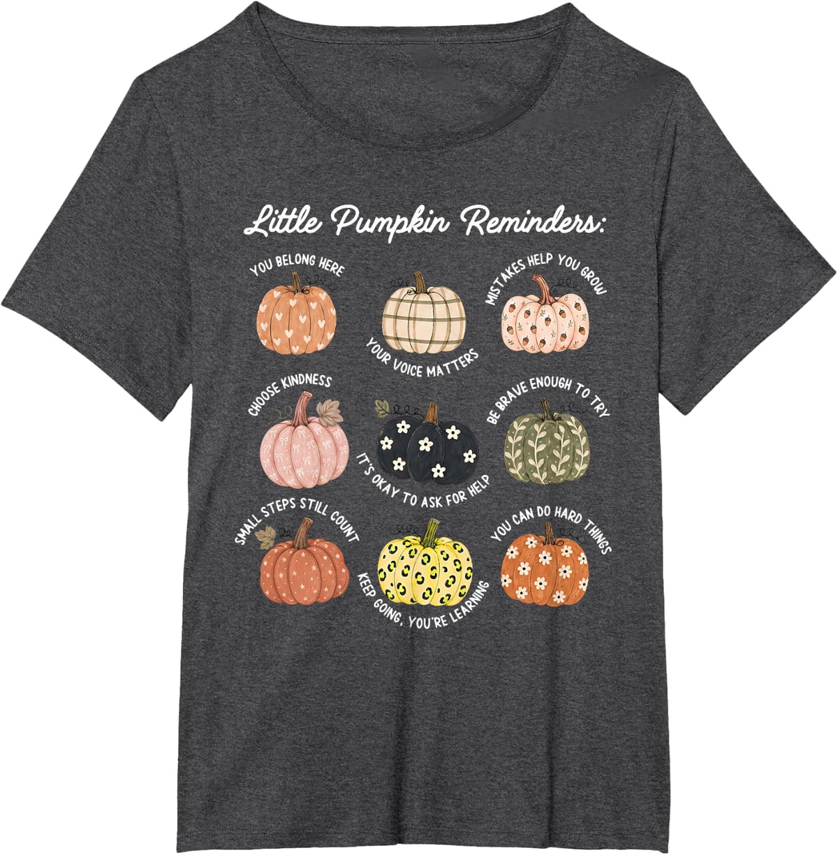 Little Pumpkin Reminders First Day of Elementary Teacher T-Shirt - Dark Heather Grey