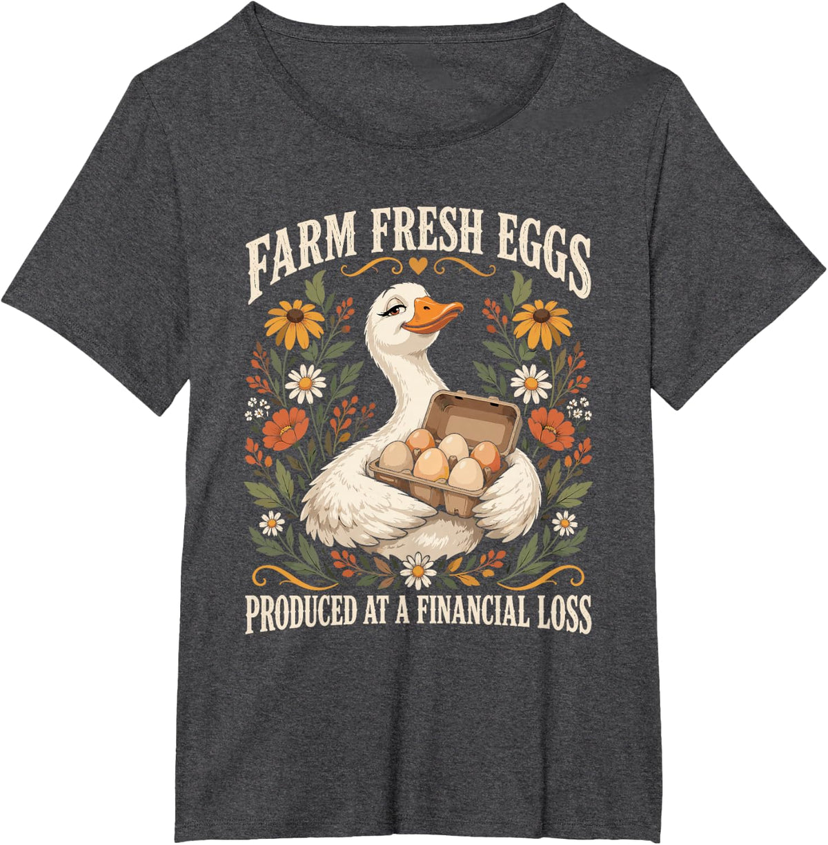 Rustic Farm Fresh Eggs Backyard Chicken Farmer Life T-Shirt - Dark Heather Grey