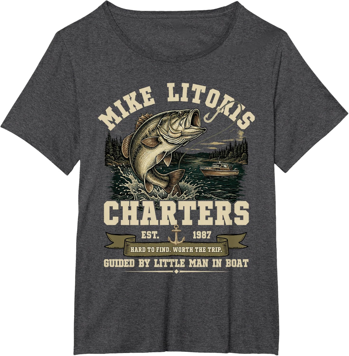 Funny Adult Humor T-Shirt Mike Litoris Innuendo Joke Gag Gift Tees for Men - Dark Heather Grey