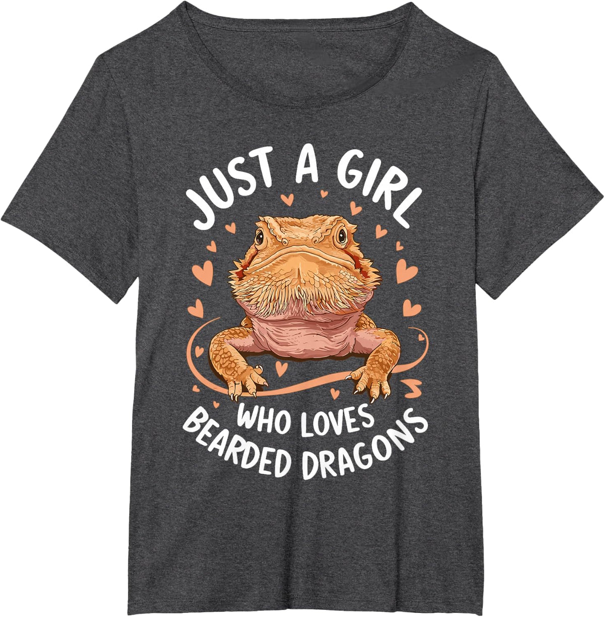 Just A Girl Who Loves Bearded Dragon Tee Shirt for Girls Women Kids T-Shirt - Dark Heather Grey