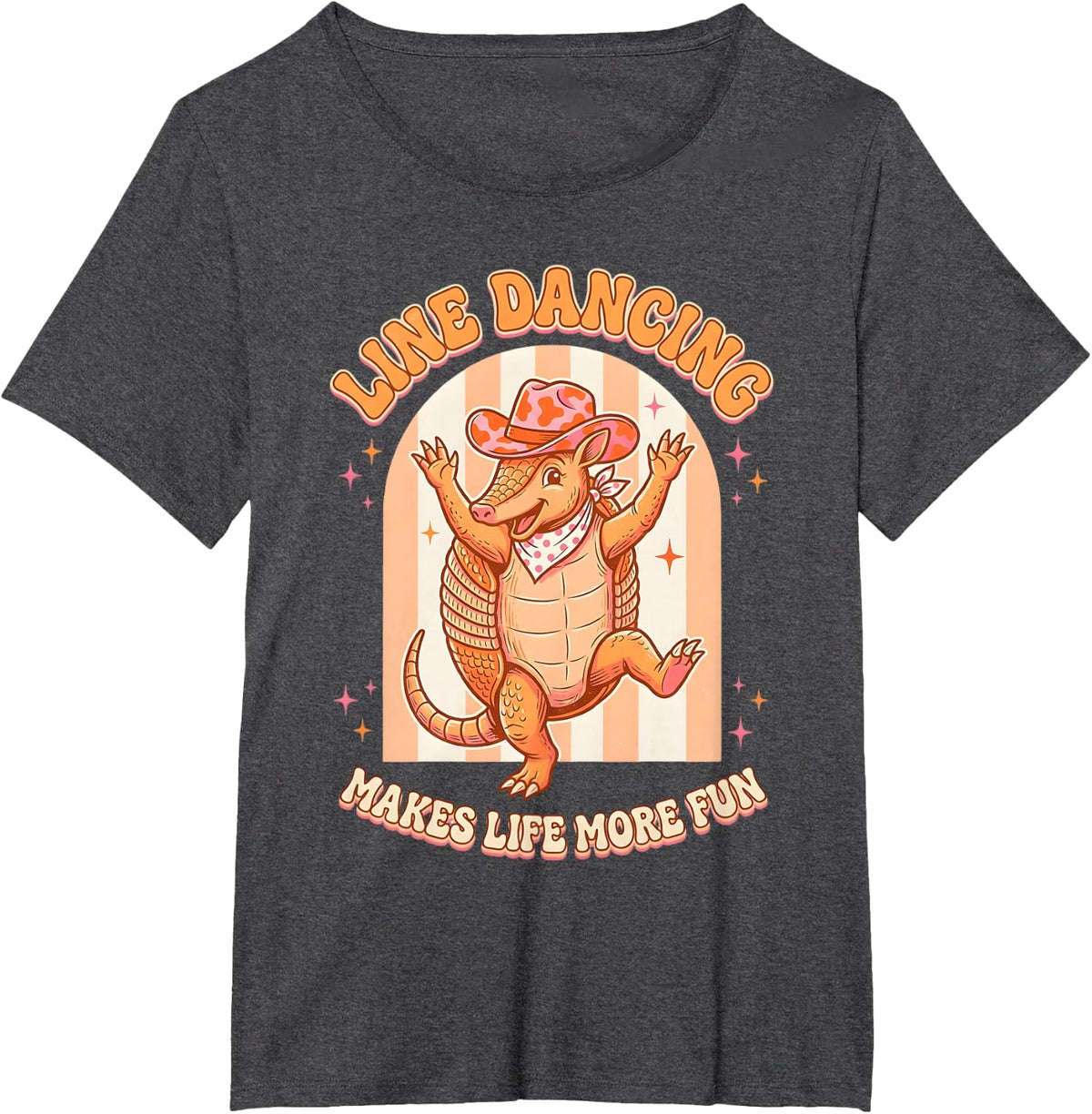 Line Dancing Armadillo Line Dancer Line Dance T-Shirt - Dark Heather Grey