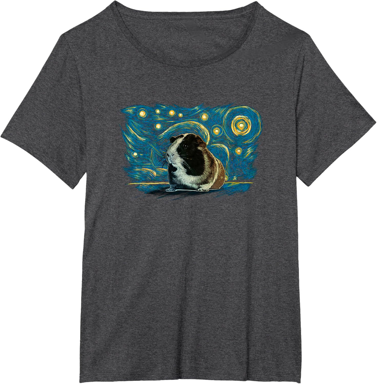 Retro Vintage Style Guinea Pig T-Shirt - Dark Heather Grey