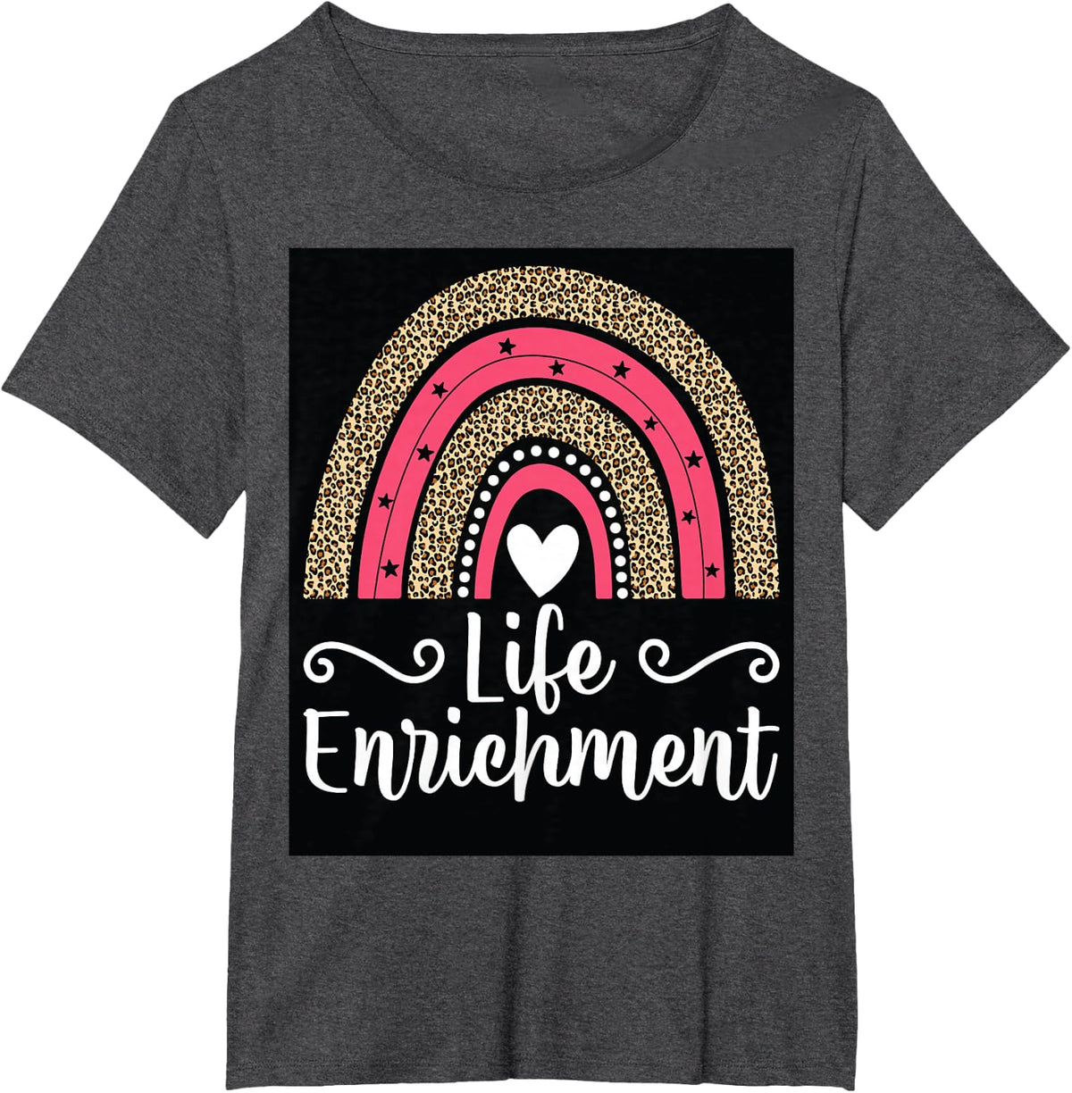 Life Enrichment Coordinator Rainbow Activity Director Gifts T-Shirt - Dark Heather Grey