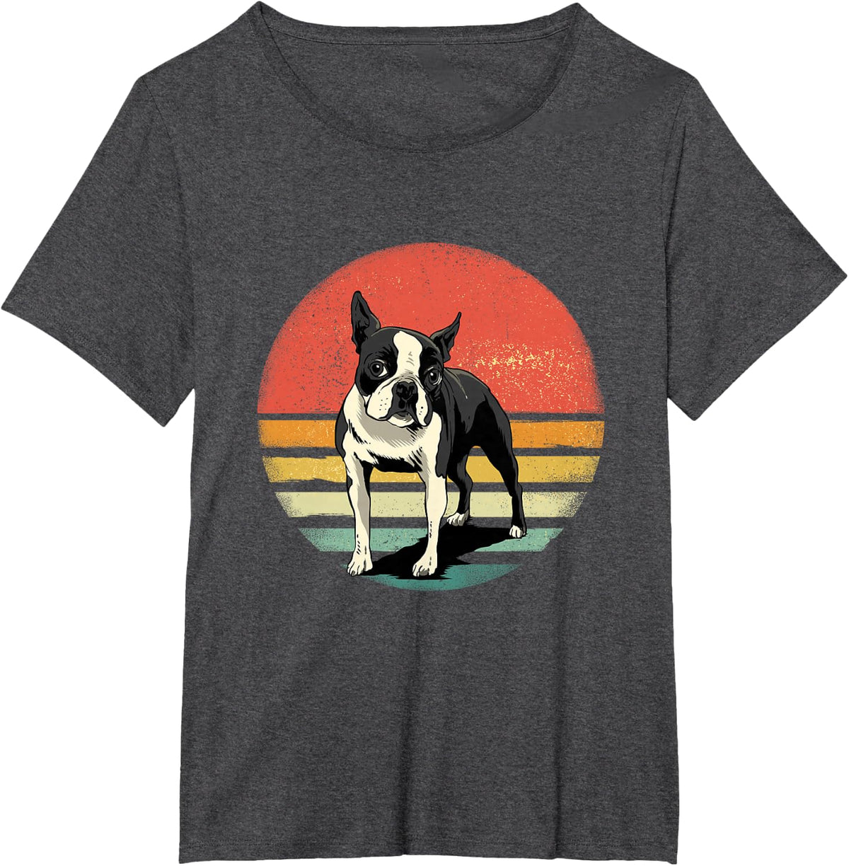 Boston Terrier Owner Retro Boston Bull Terrier Pet Dog Lover T-Shirt - Dark Heather Grey