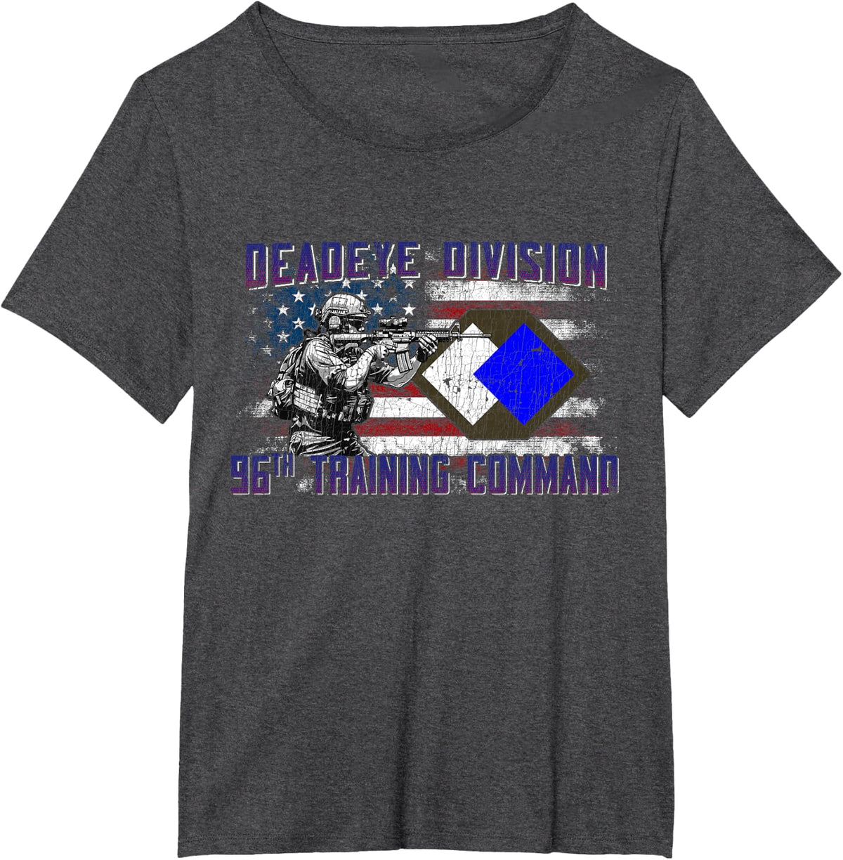 96th Infantry Division 96th ID Deadeye Division Gifts T-Shirt - Dark Heather Grey