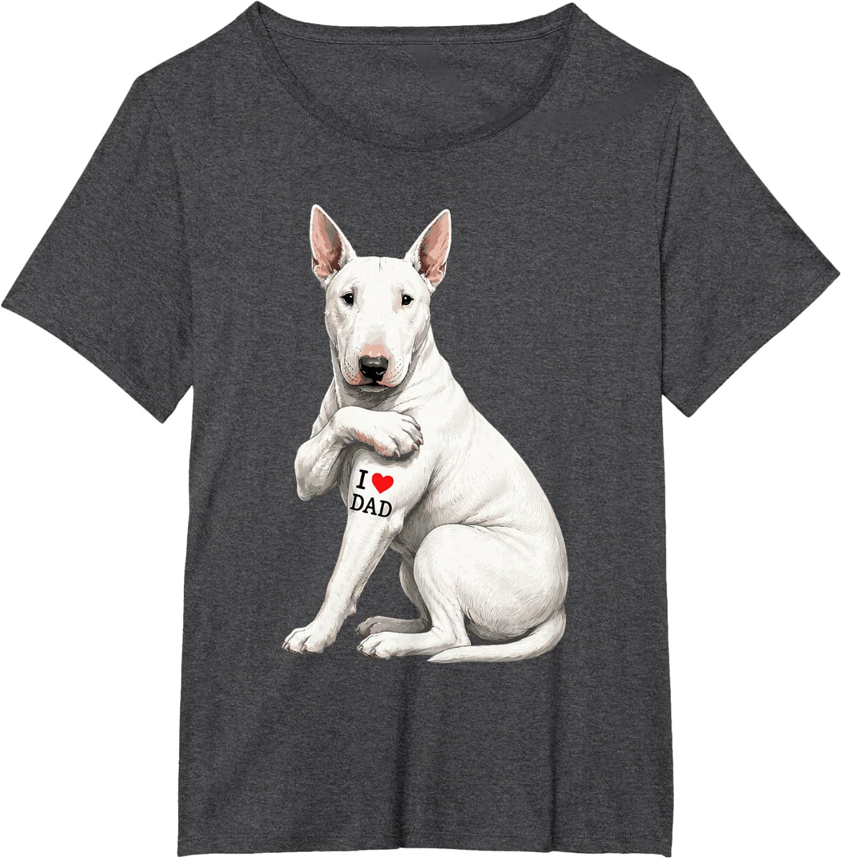 Miniature Bull Terrier Dad Pet I Love Miniature Bull Terrier T-Shirt - Dark Heather Grey