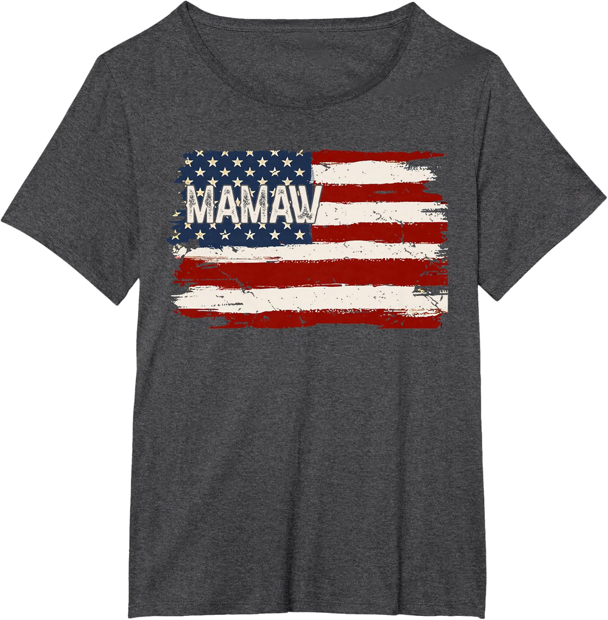 Mamaw American Flag Patriotic Mother's Day Women T-Shirt - Dark Heather Grey
