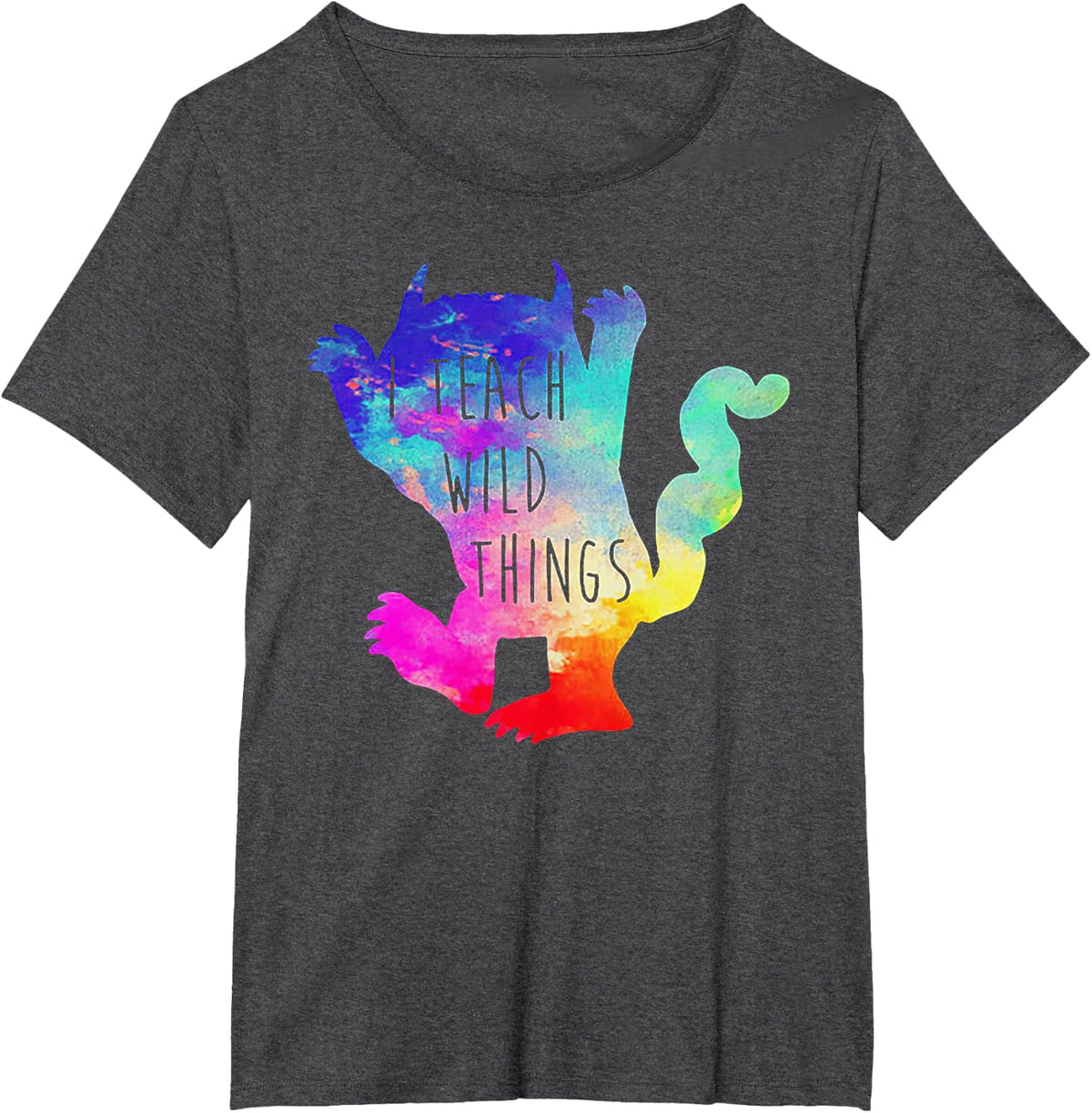 I Teach Wild Things Monster TShirt Funny Halloween Gifts T-Shirt - Dark Heather Grey