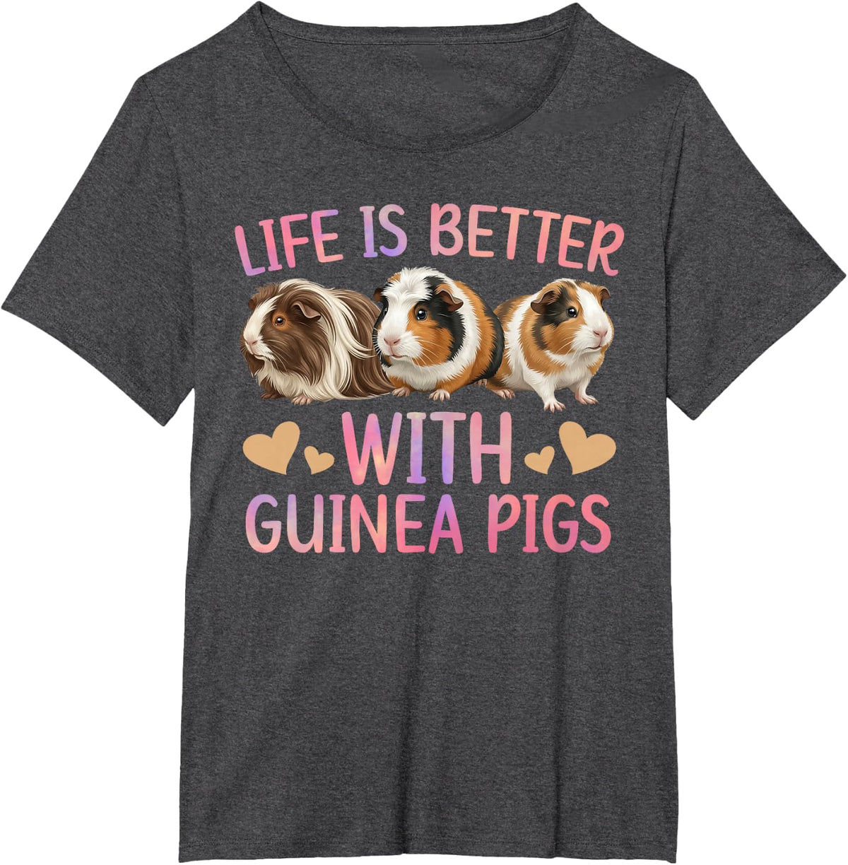 Guinea Pig Owner Guinea Pig Mom Guinea Pig Dad T-Shirt - Dark Heather Grey