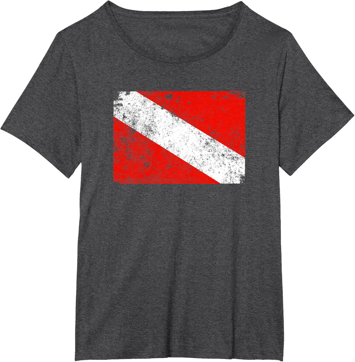 Diving Flag Vintage Worn Diving T-Shirt - Dark Heather Grey