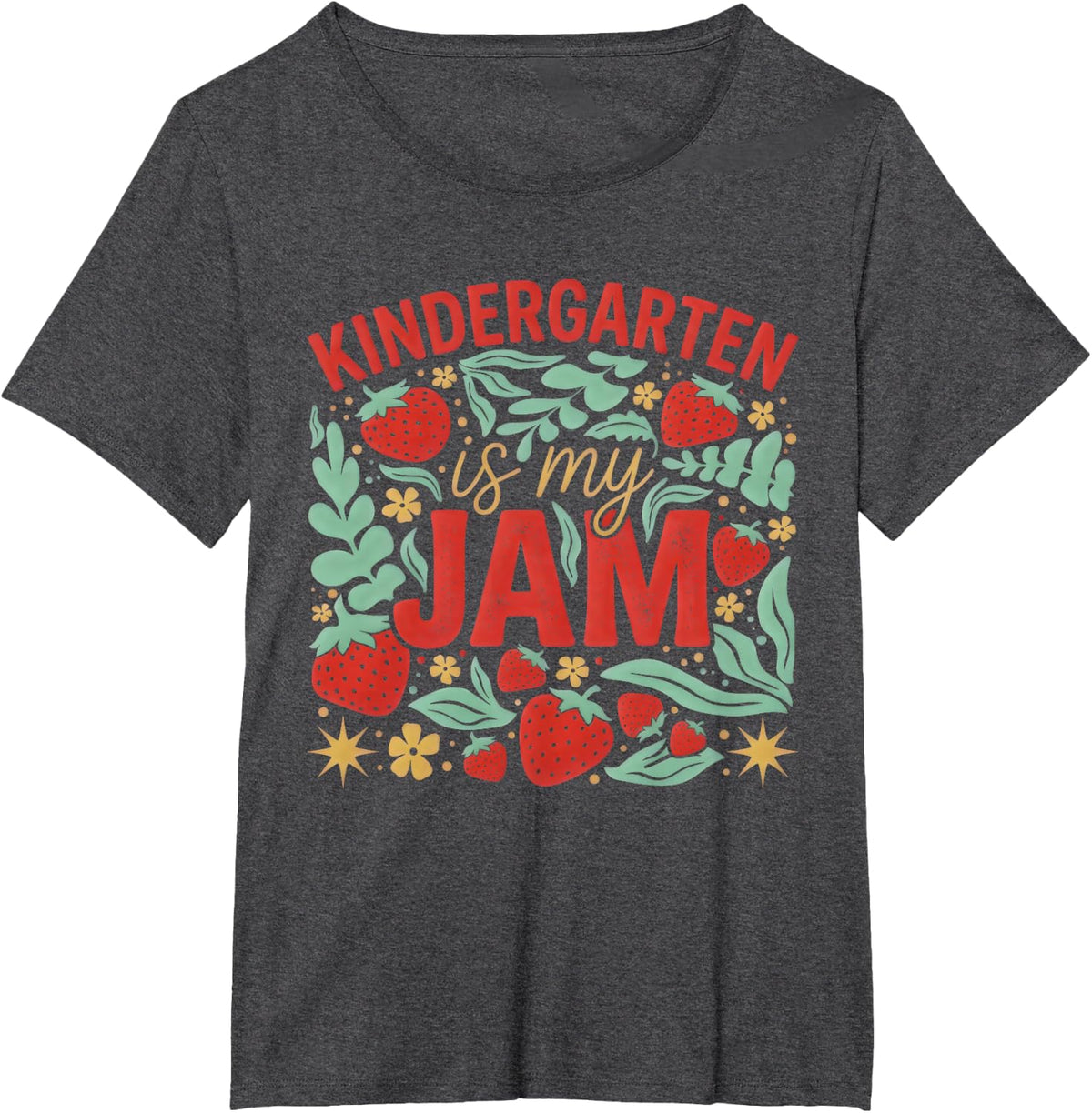 Kindergarten is My Jam Funny Back to School Teacher Women T-Shirt - Dark Heather Grey