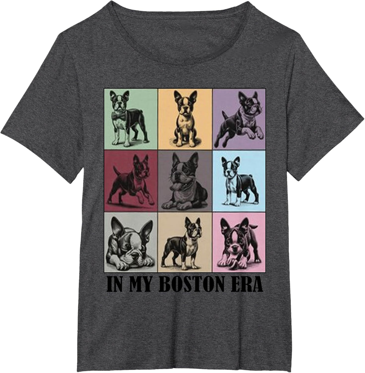 funny Boston Terrier Quote In My Boston Terrier Era Cool Dog T-Shirt - Dark Heather Grey