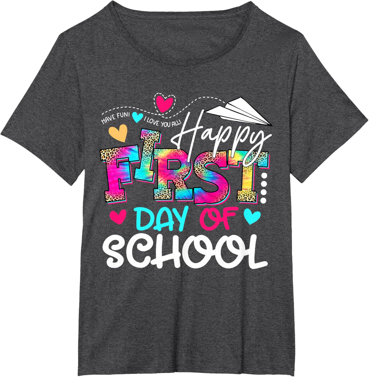 Welcome Back To School Tie Dye First Day of School Teacher T-Shirt - Dark Heather Grey