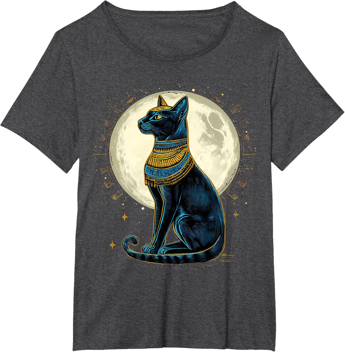 Egyptology Bastet Cat Ancient Egypt Egyptian God Tutankhamun T-Shirt for Men Women Kids - Dark Heather Grey