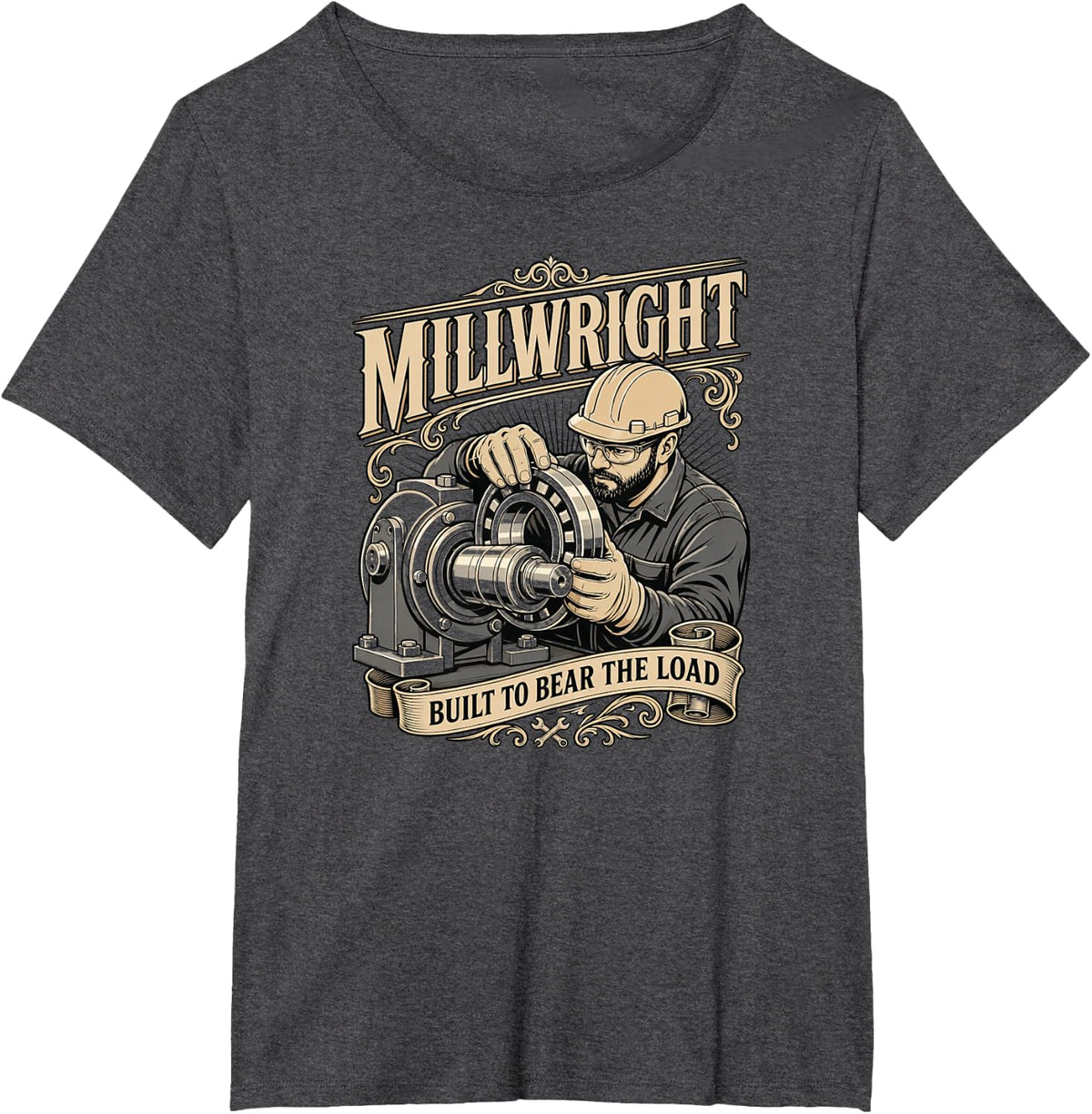 Millwright Built to Bear the Load Industrial Mechanic T-Shirt - Dark Heather Grey