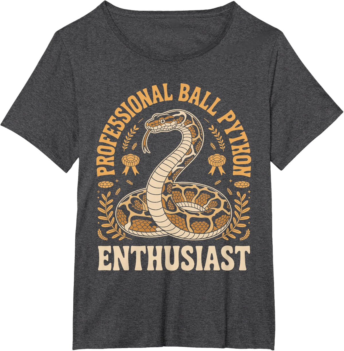 Professional Ball Python Enthusiast Snake Reptile T-Shirt - Dark Heather Grey