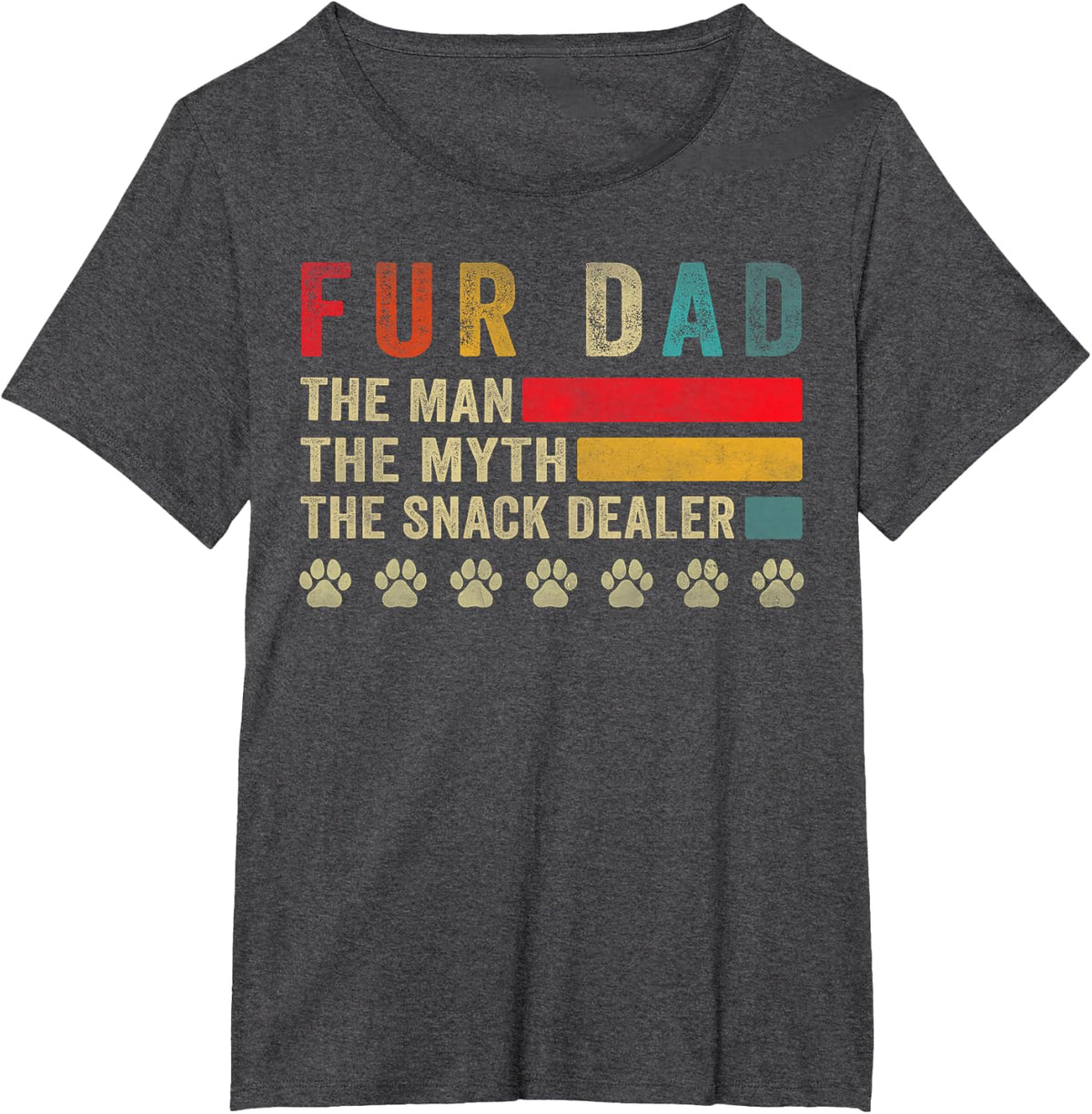 Fur Dad The Man The Myth The Snack Dealer Father's Day Men T-Shirt - Dark Heather Grey