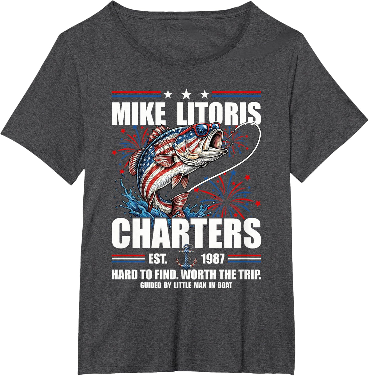 Mike Litoris Funny Adult Humor Innuendo Joke 4th of July T-Shirt - Dark Heather Grey