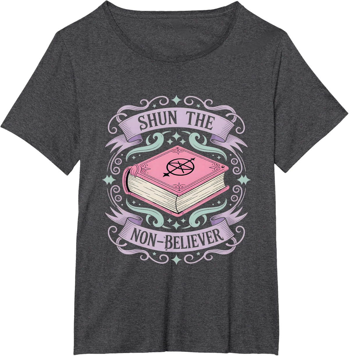 Shun the Non Believer Funny Occult Pastel Goth T-Shirt - Dark Heather Grey
