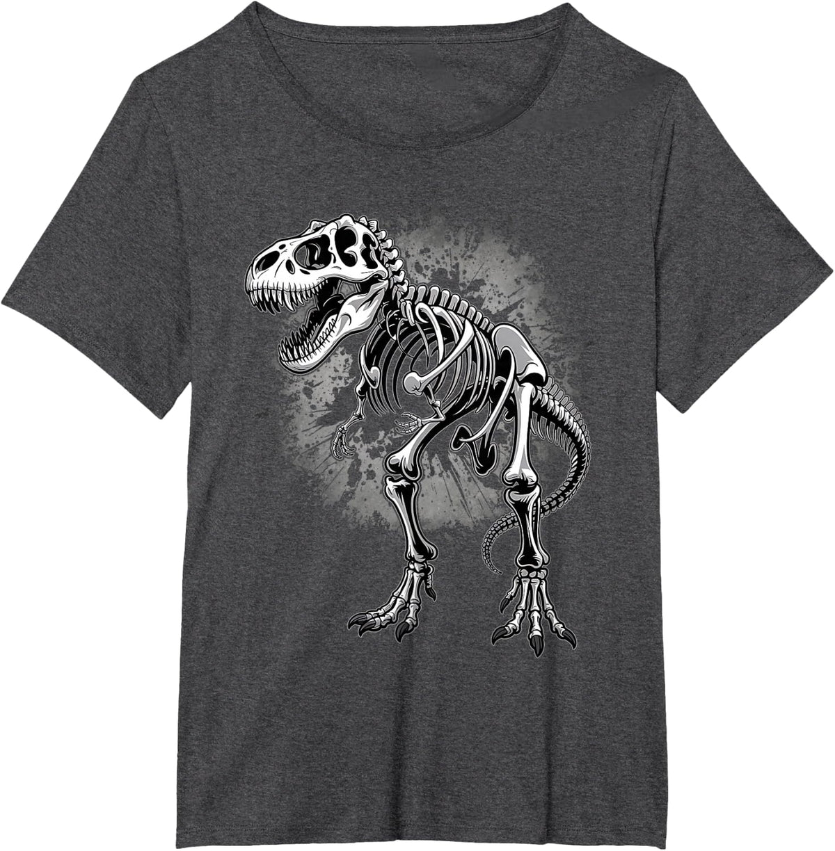 T-Rex Skeleton Dino Bones Paleontologist Fossil Dinosaur T-Shirt - Dark Heather Grey