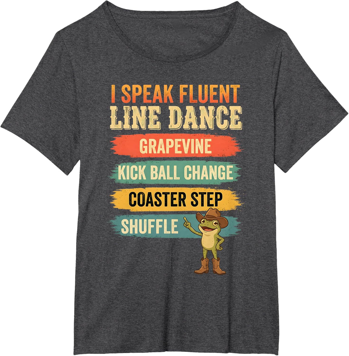 Line Dancer Frog Line Dance Line Dancing T-Shirt - Dark Heather Grey
