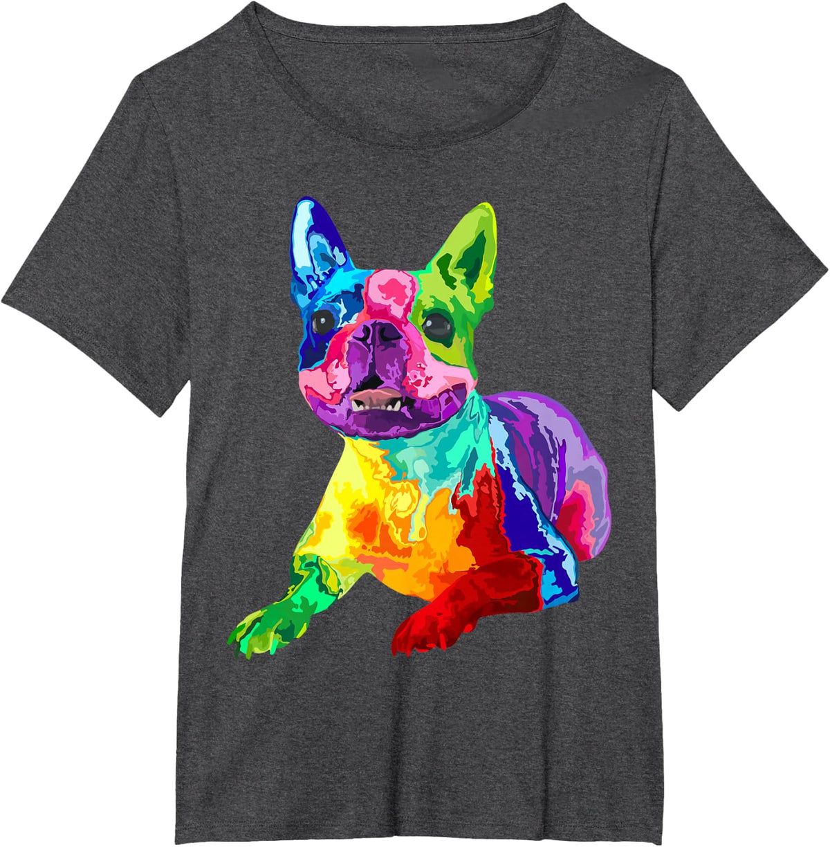 Dog Lover Gifts Boston Terrier Dog Colorful Boston Terrier Men Women Kids T-Shirt - Dark Heather Grey