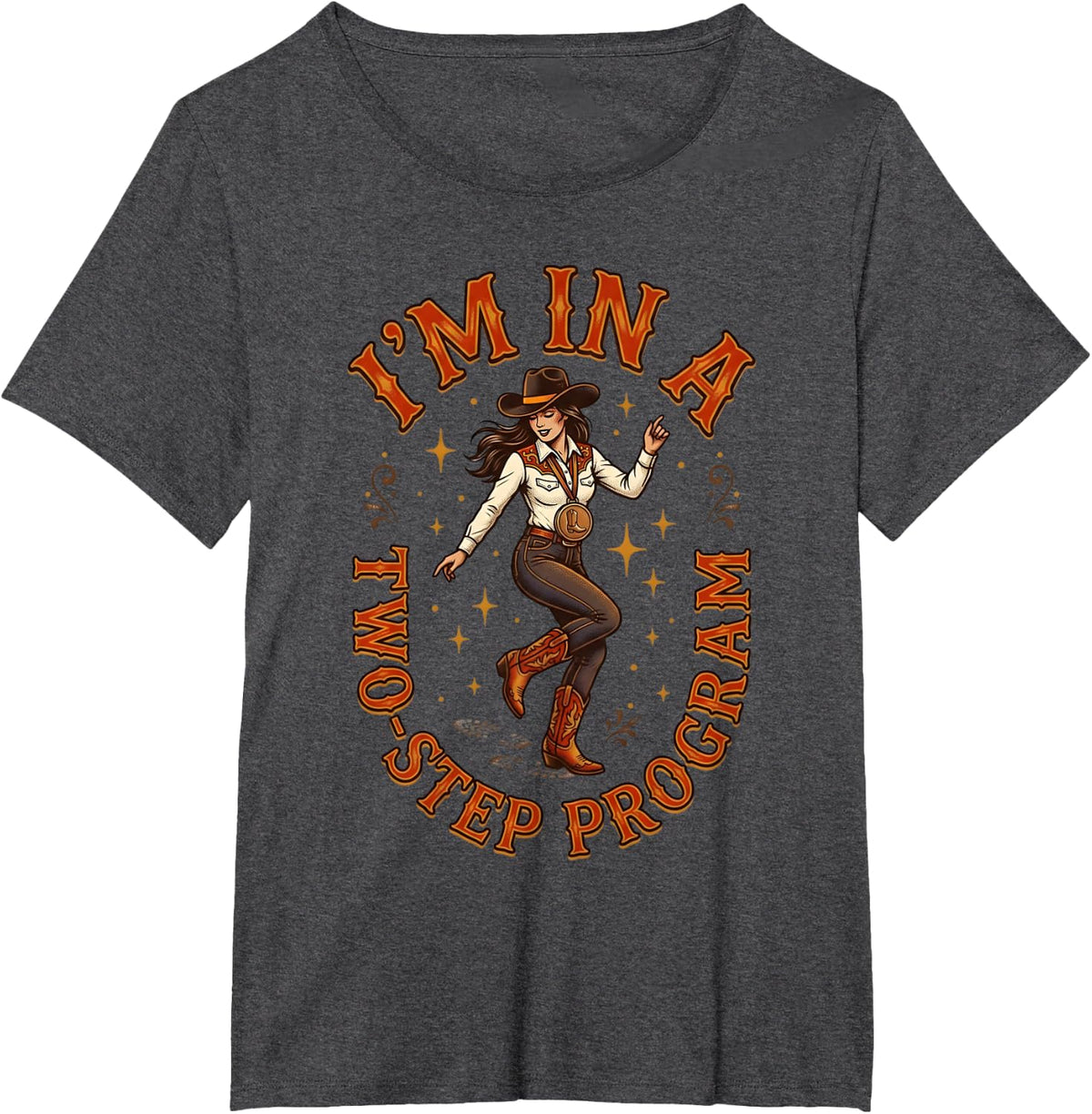 Line Dancer Two Step Line Dance Line Dancing T-Shirt - Dark Heather Grey