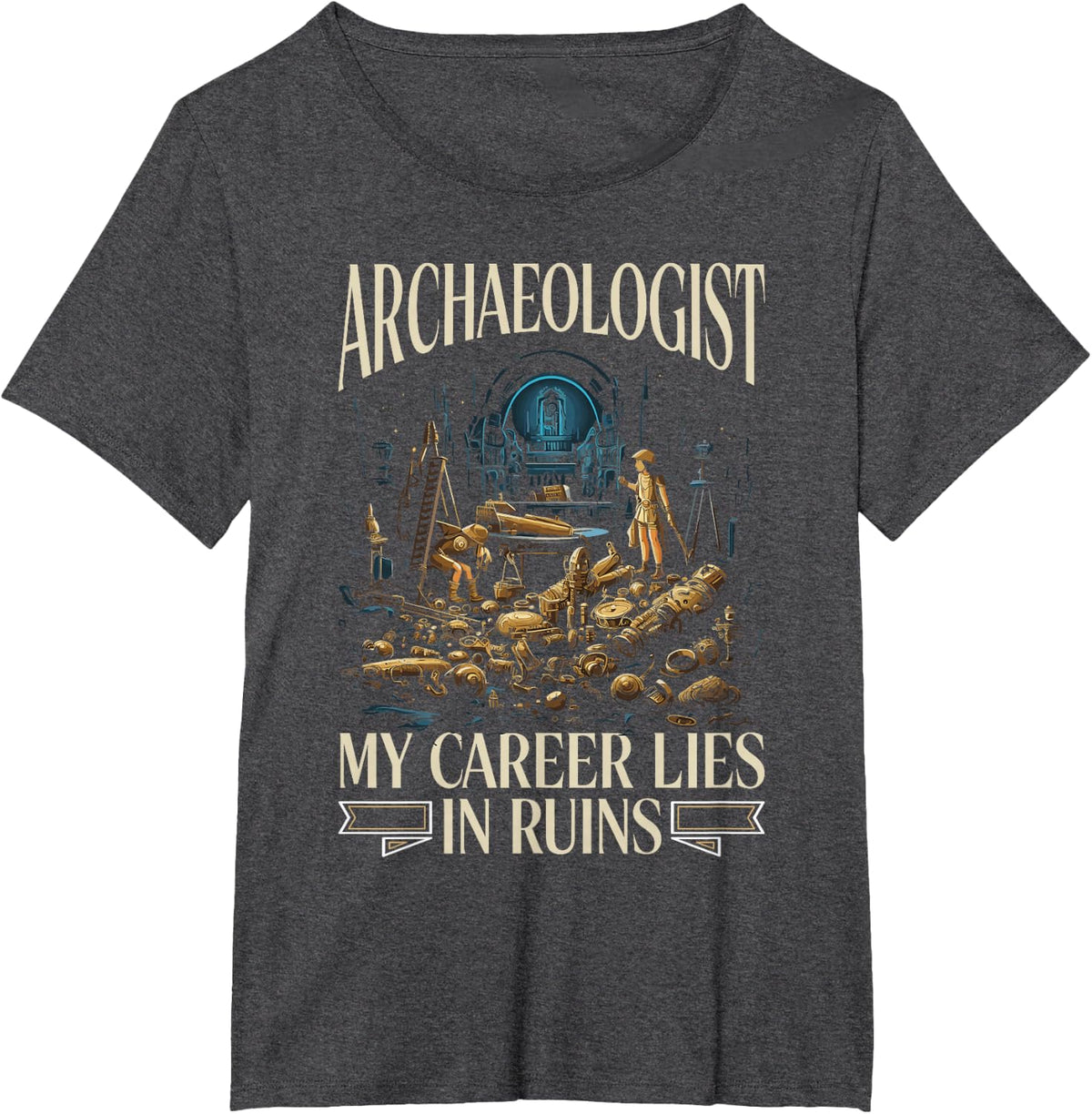 Archaeology Anthropology Fossil Bones Prehistoric T-Shirt - Dark Heather Grey