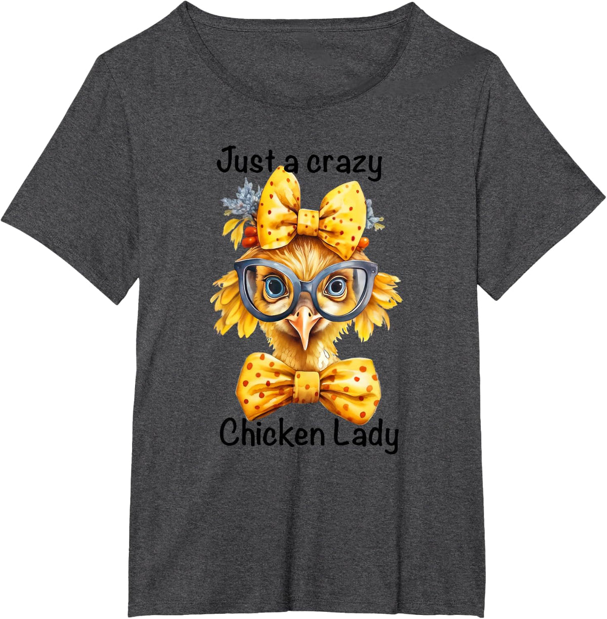 Just A Crazy Chicken Lady Farm Chicken Lover Famer Chicken T-Shirt - Dark Heather Grey