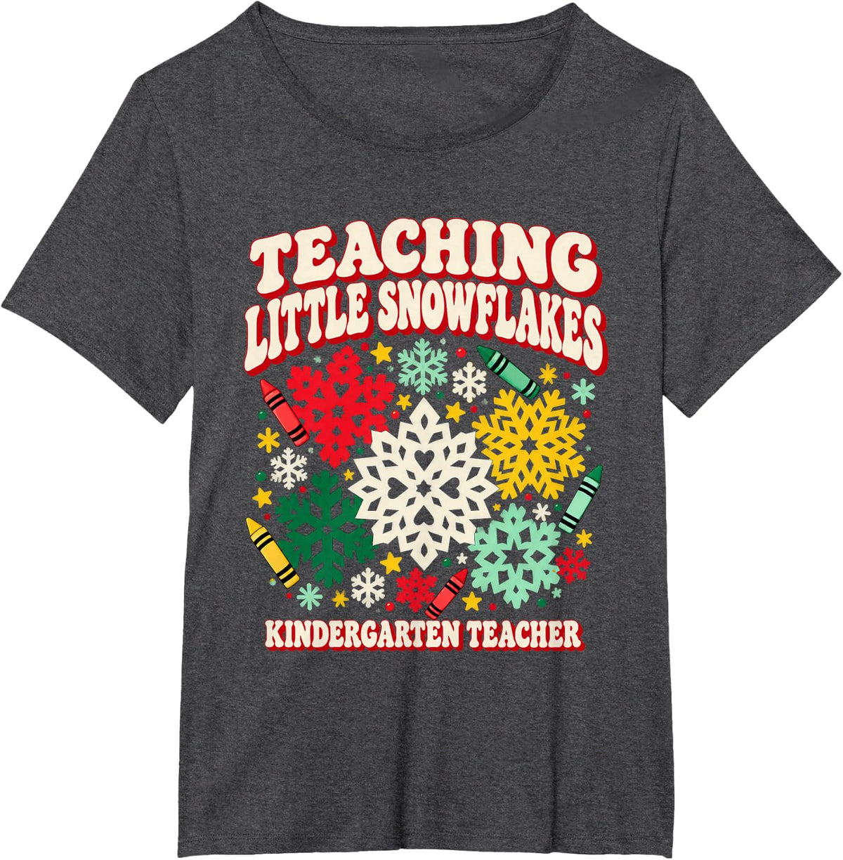 Christmas Kindergarten Teacher Festive Winter T-Shirt - Dark Heather Grey
