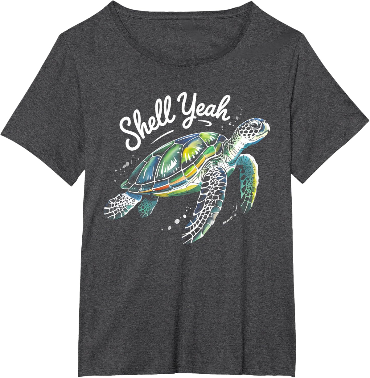 Shell Yeah Sea Turtle Shirt - Cute Tortoise Tee for Ocean & Beach Lover T-Shirts - Dark Heather Grey