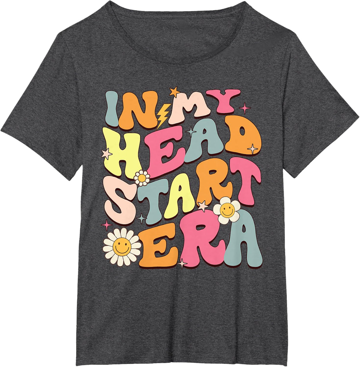 Groovy in My Head Start Era Homeschool Headstart Teacher Men Women Girls Kids T-Shirt - Dark Heather Grey