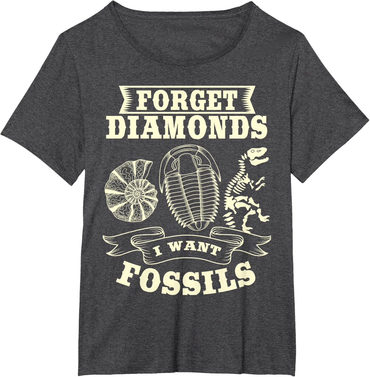 Paleontologist Scientist Paleontology Study Fossil Hunting T-Shirt - Dark Heather Grey