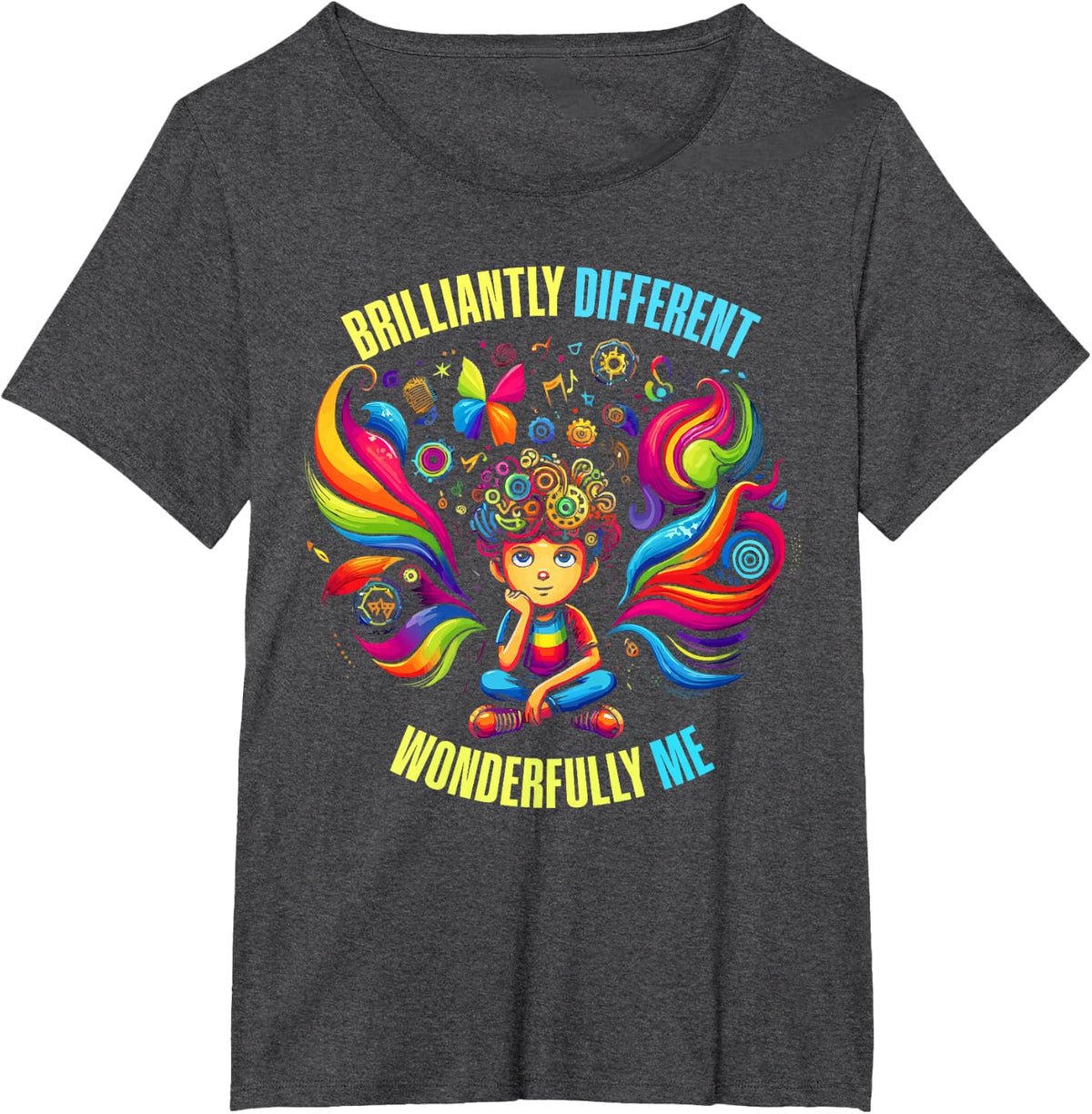AuDHD Autism ADHD Autistic Spectrum Neurodiversity T-Shirt - Dark Heather Grey