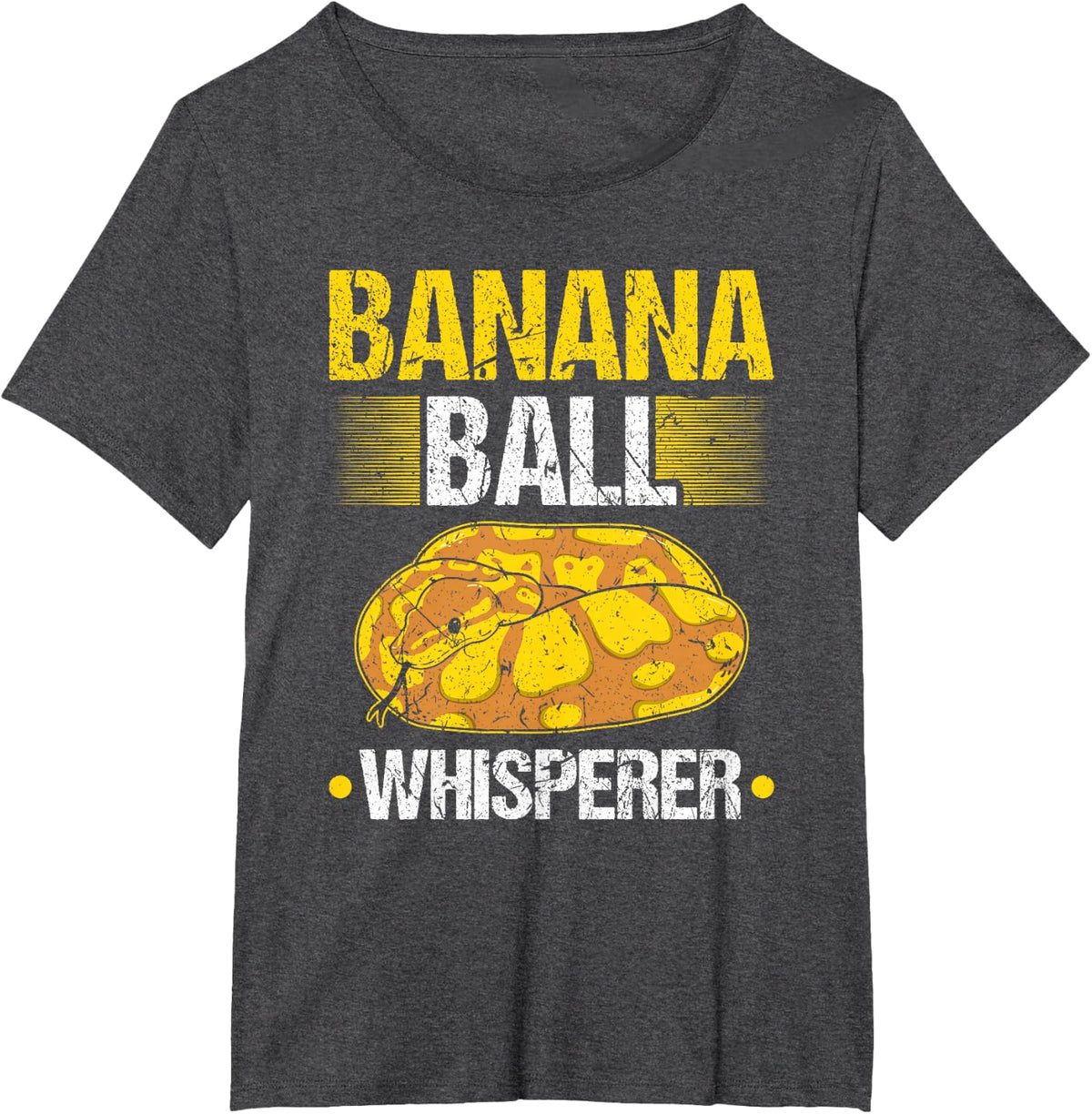 Banana Ball Whisperer Python Noodle Reptile T-Shirt - Dark Heather Grey
