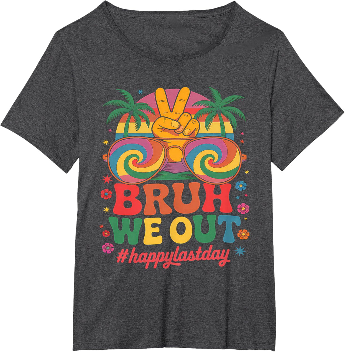 Bruh We Out Happy Last Day of School Teacher Schools Out Boy T-Shirt - Dark Heather Grey
