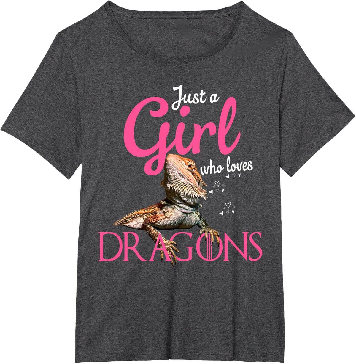 Bearded Dragon Shirt - Just a Girl who Loves Bearded Dragon T-Shirt - Dark Heather Grey