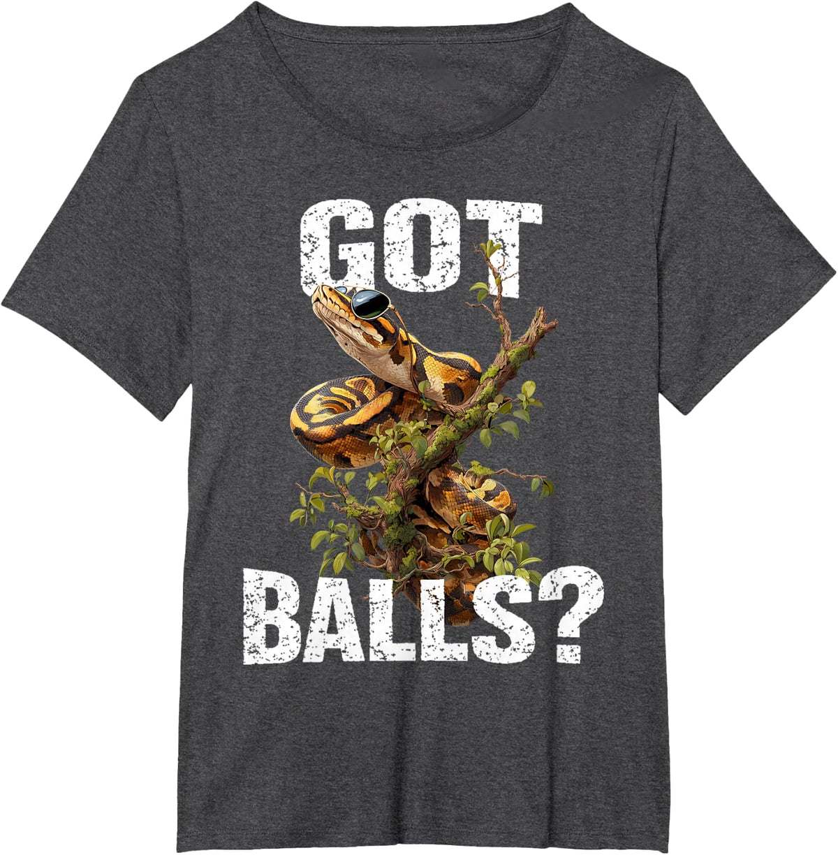Funny Ball Python Lover Balls Reptile Keeper Snake Owners T-Shirt - Dark Heather Grey