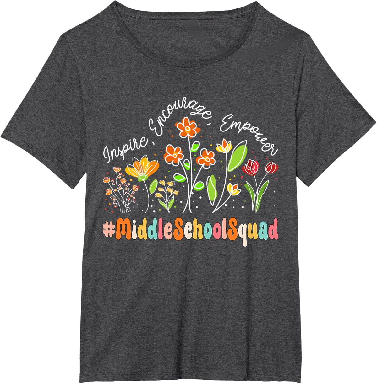 Middle School Squad Appreciation Week Teacher Back to School T-Shirt - Dark Heather Grey