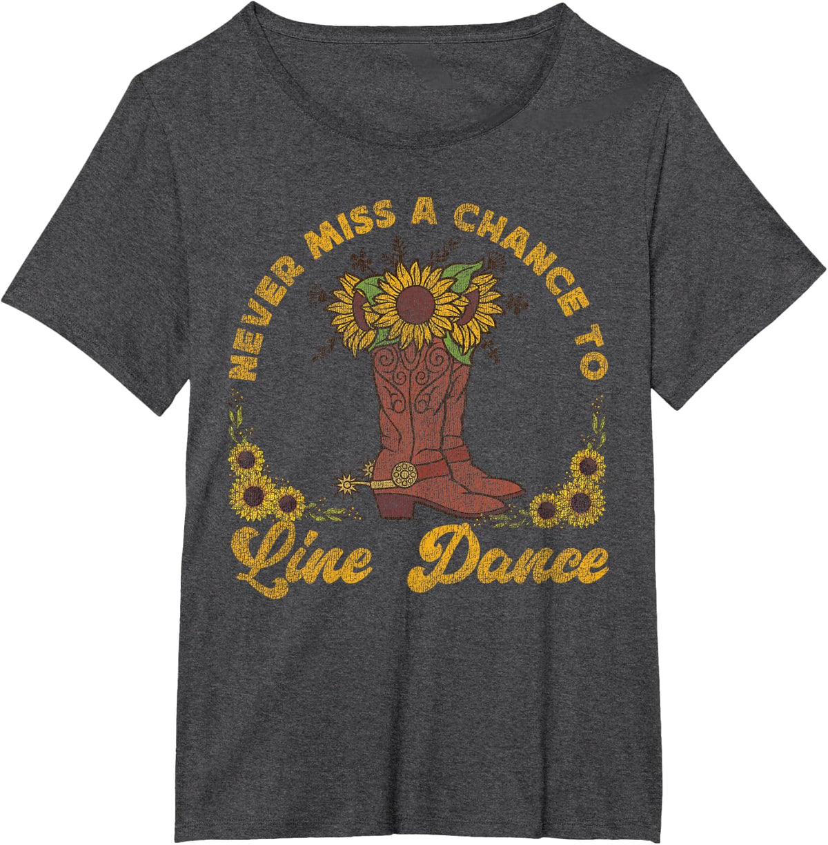 Line Dancing Dance Teacher Never Miss A Chance To Line Dance T-Shirt - Dark Heather Grey