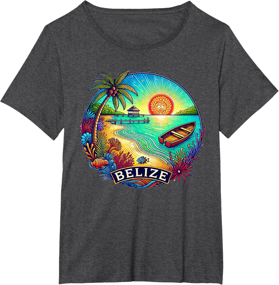 Belize Central America - San Pedro Ambergris Caye T-Shirt - Dark Heather Grey
