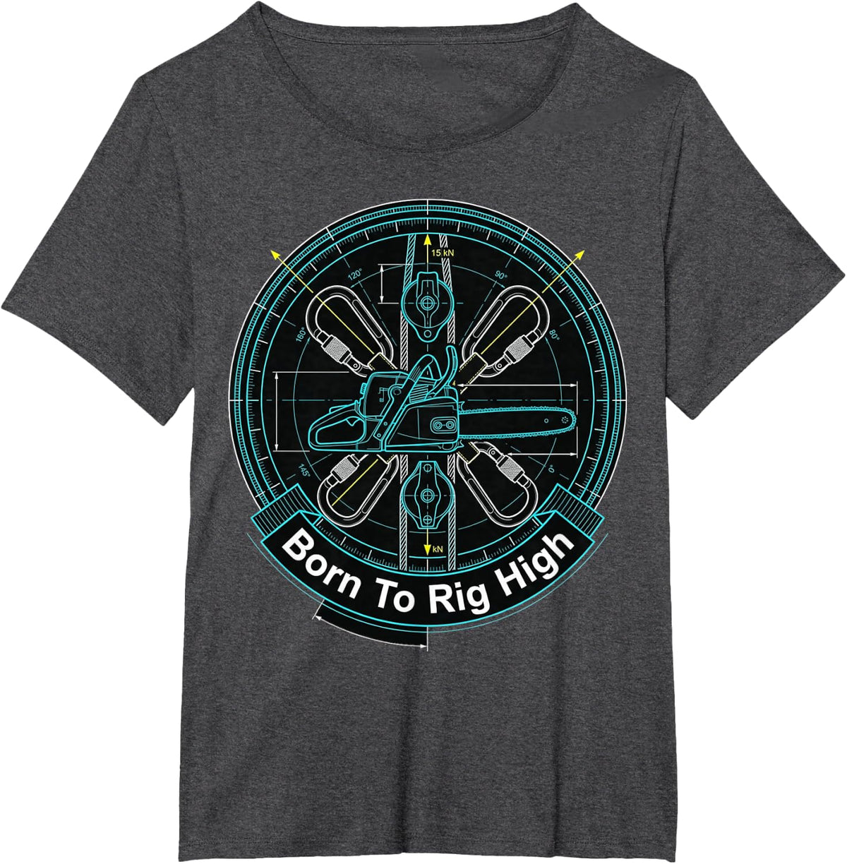 Climbing Arborist Chainsaw Rigging Tech Tree Surgeon Humor T-Shirt - Dark Heather Grey