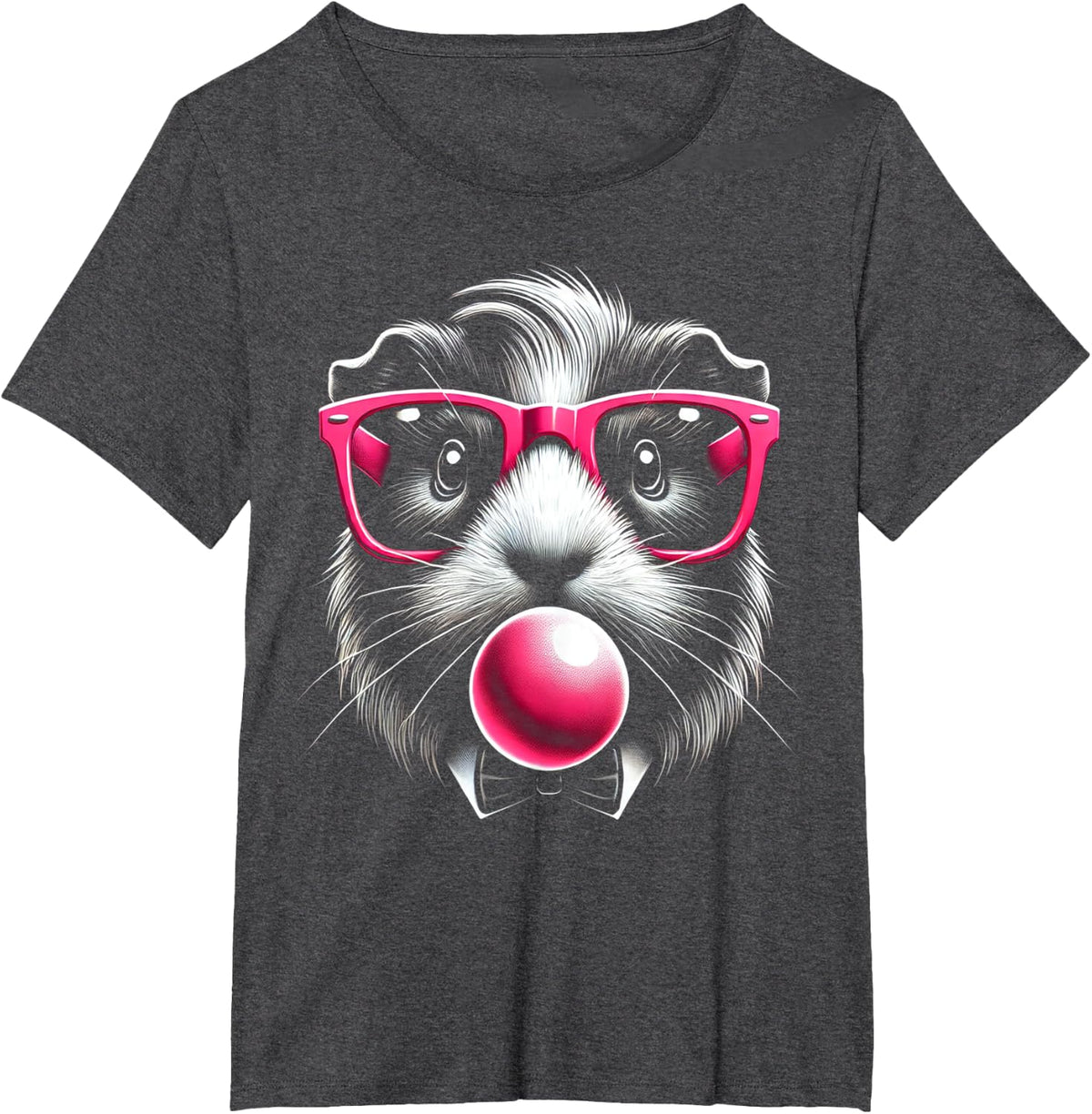 Quirky Guinea Pig Blowing Bubble Gum Cute Animal Lover Gifts T-Shirt - Dark Heather Grey