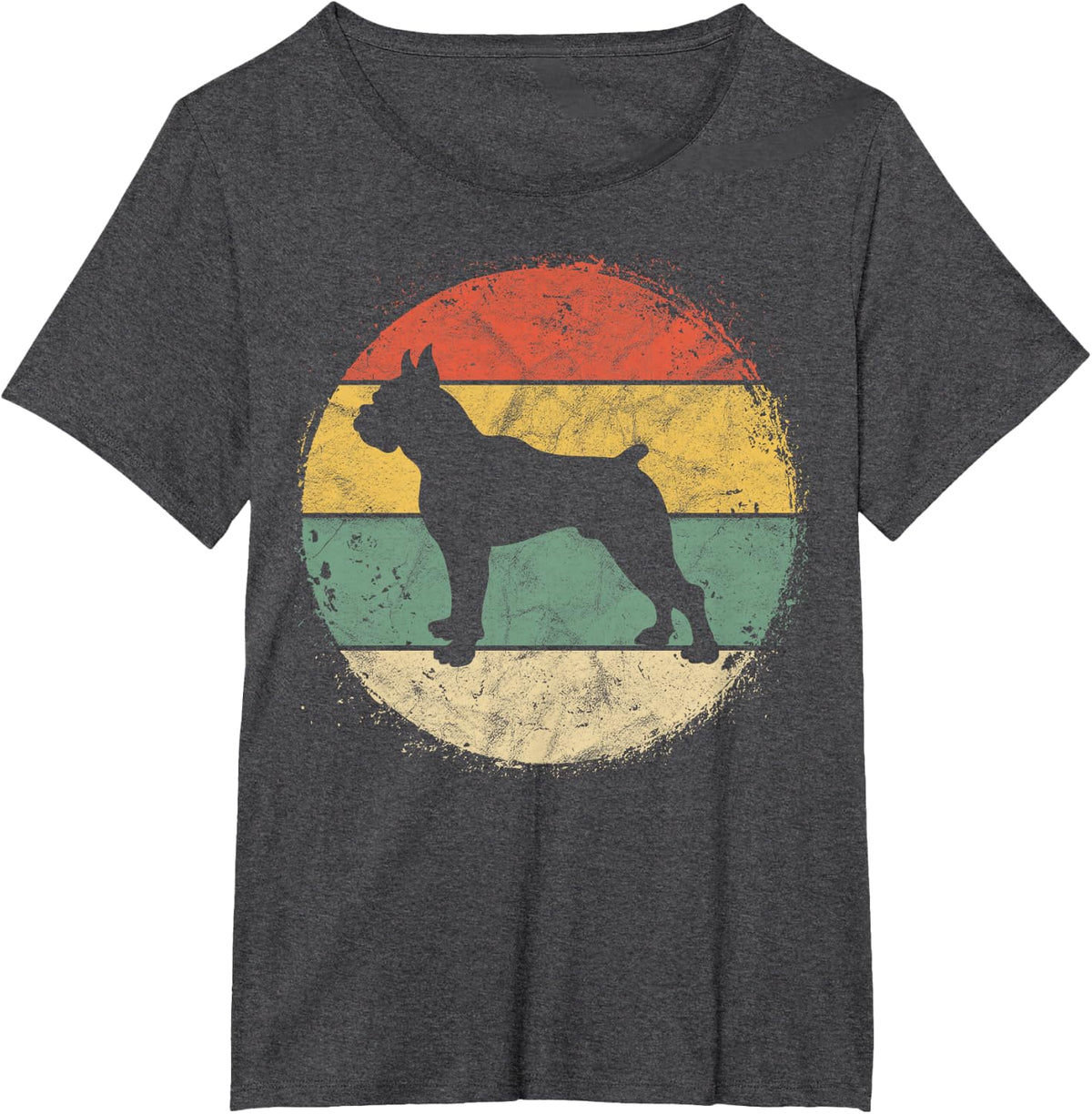 Circular Retro Boxer Owner Gift Tee Boxer Dad Mom T-Shirt - Dark Heather Grey