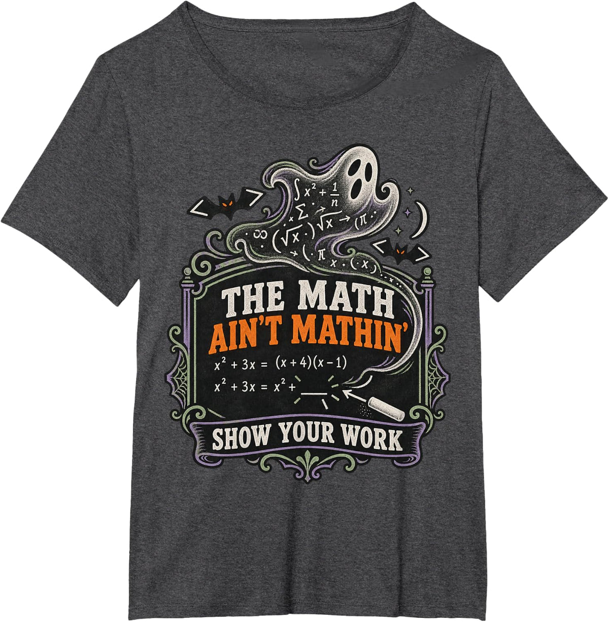 Funny Teacher The Math Ain't Mathin' Show Your Work T-Shirt - Dark Heather Grey