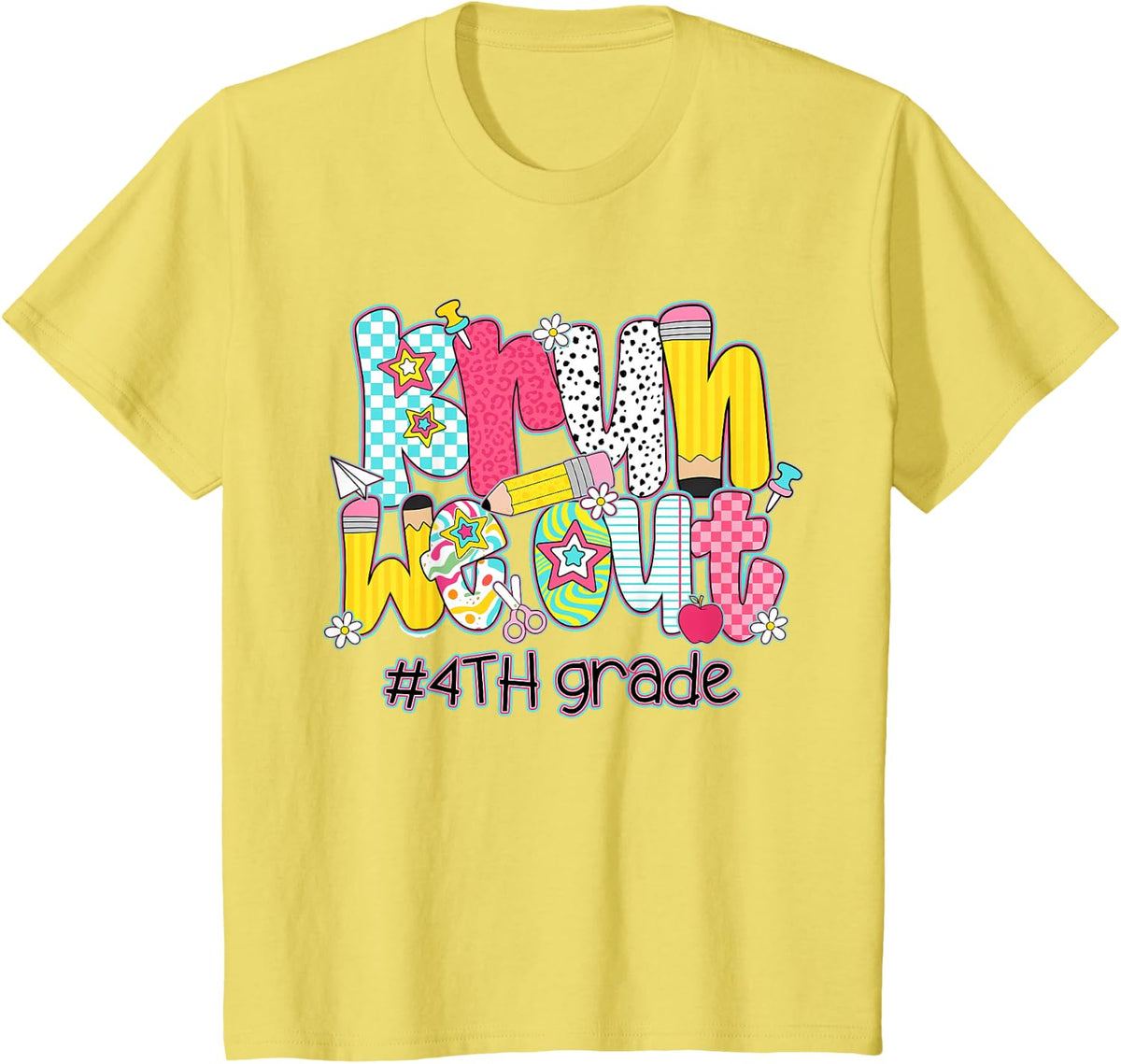 Bruh We Out 4th Grade Teachers Girls Kids Last Day of School T-Shirt - Lemon Yellow