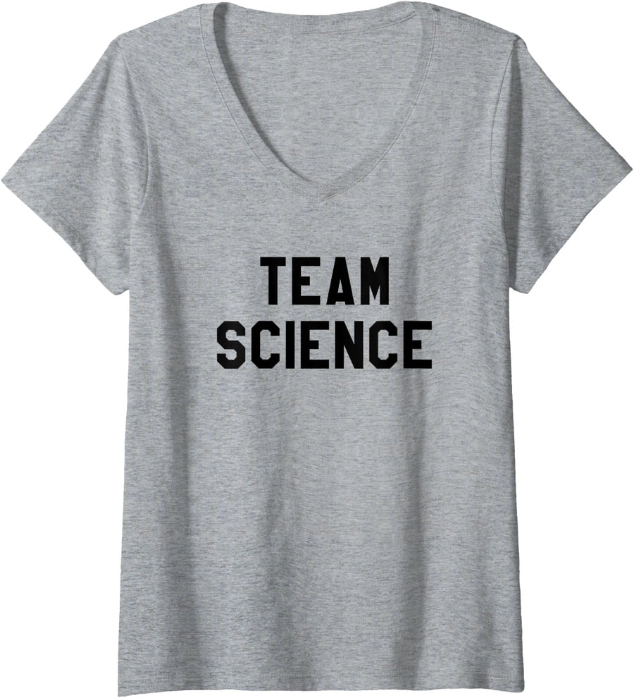 Women's Team Science Teacher Chemistry Nerd STEM Funny Science Lover V-Neck T-Shirt - Heather Grey