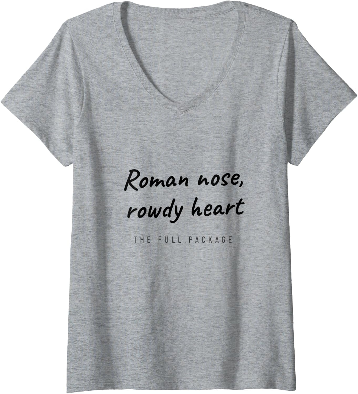 Women's Bull Terrier - Roman Nose Rowdy Heart - Dog Lover V-Neck T-Shirt - Heather Grey