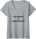 Women's Bull Terrier - that Profile Breaks Hearts - Dog Lover V-Neck T-Shirt - Heather Grey